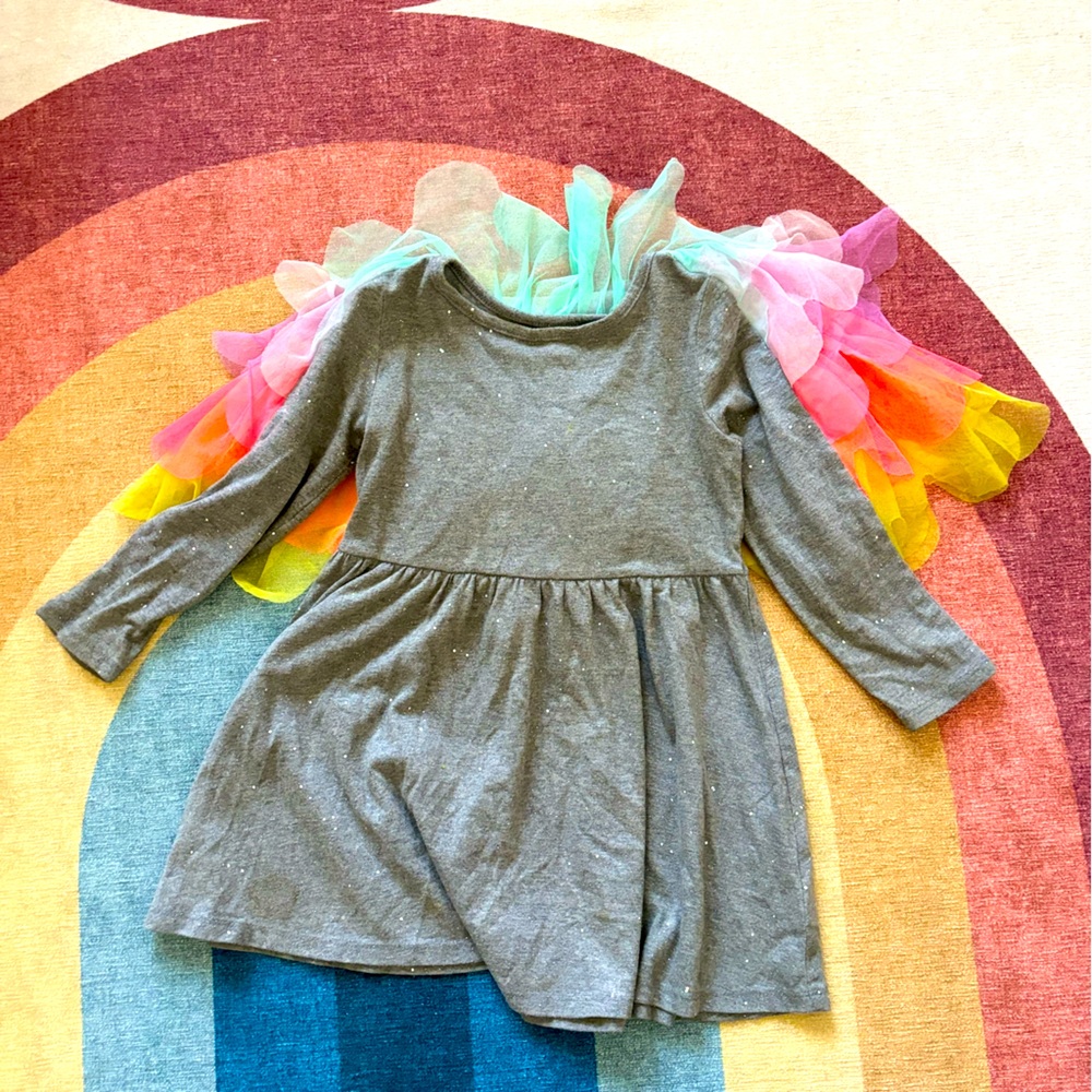 Rainbow feather dress